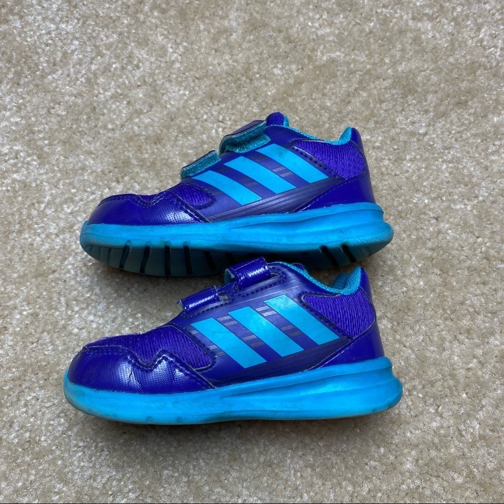 Adidas Little Boys Purple & Teal Sneakers Size 7